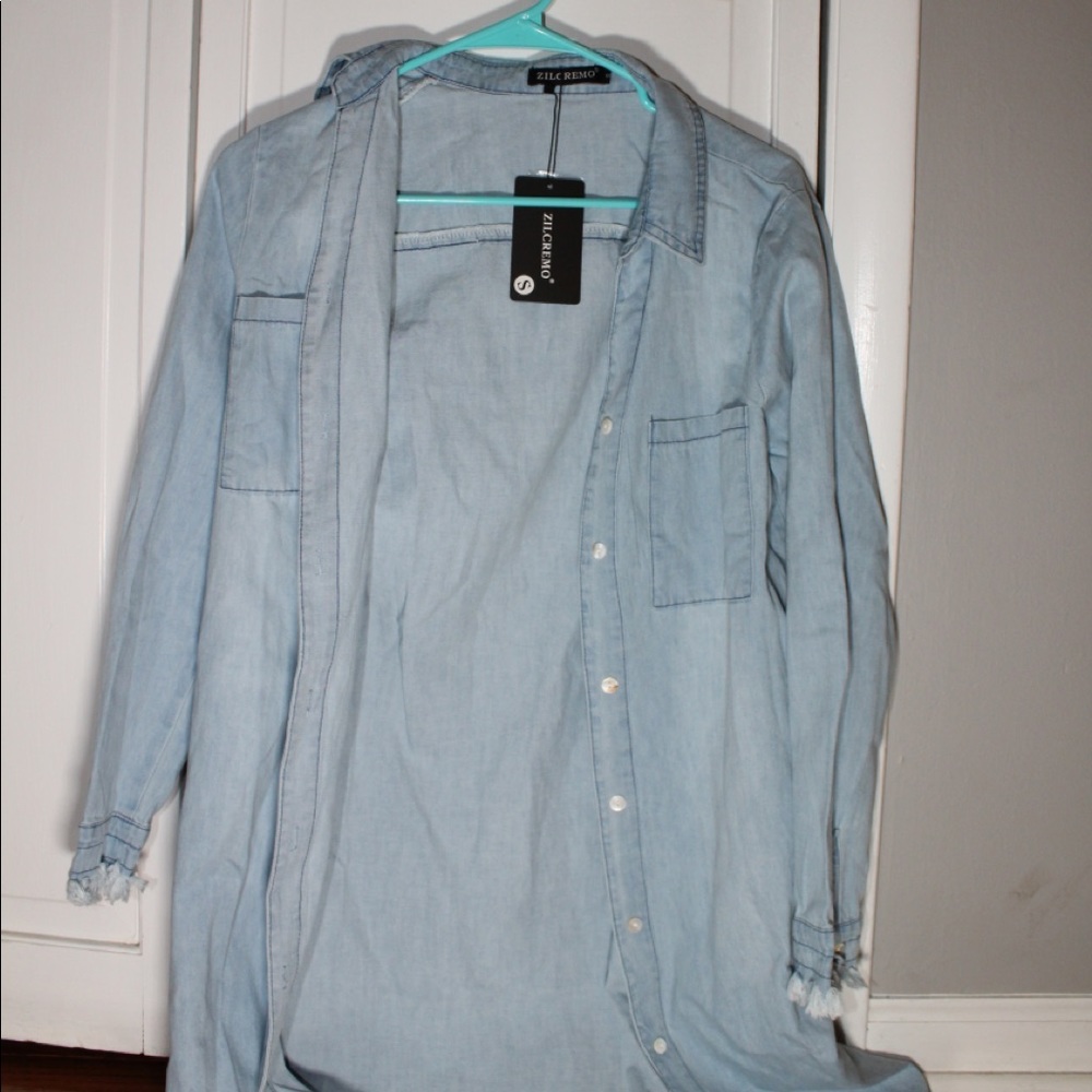 Denim Top (Long-Standing and Long-Sleeve)